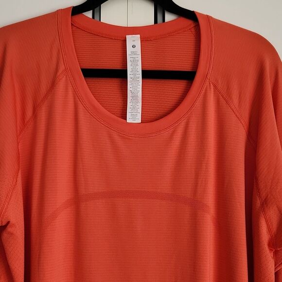 Lululemon Swiftly Tech Long Sleeve Shirt 2.0 Race in Canyon Orange size 20 - Picture 3 of 9